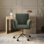 Green Chenille Swivel Office Chair - Reed 