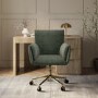 Green Chenille Swivel Office Chair - Reed 