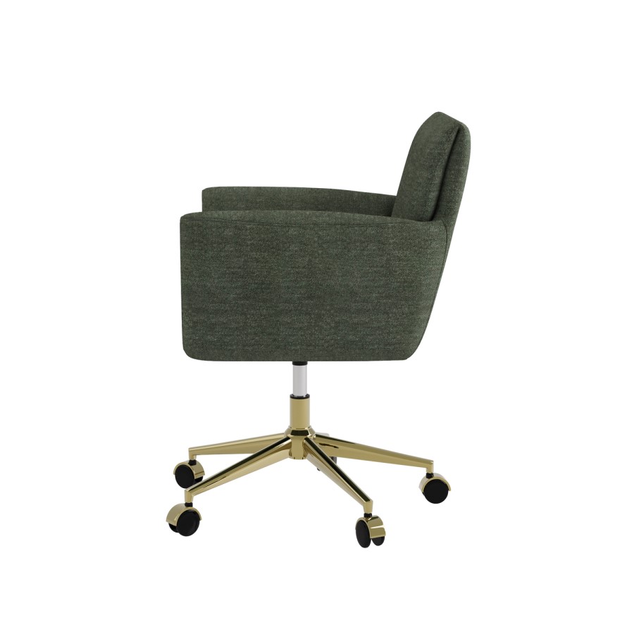 Green Chenille Swivel Office Chair - Reed 