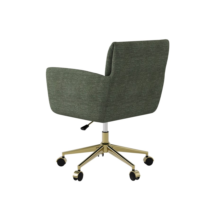 Green Chenille Swivel Office Chair - Reed 