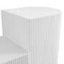 Set of 2 White Fluted Side Table -Reed