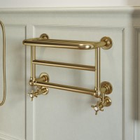 Brass Traditional Heated Towel Shelf Radiator 350 x 550mm- Regent