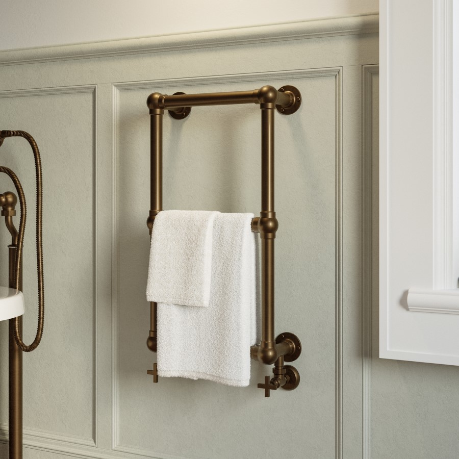 Bronze Vertical Traditional Towel Radiator 700 x 400mm - Regent