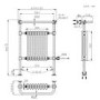 White and Brass Traditional Electric Column Radiator with Towel Rail 952 x 659mm - Regent