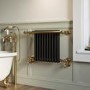 Black and Brass Traditional Column Radiator with Towel Rail 510 x 740mm - Regent