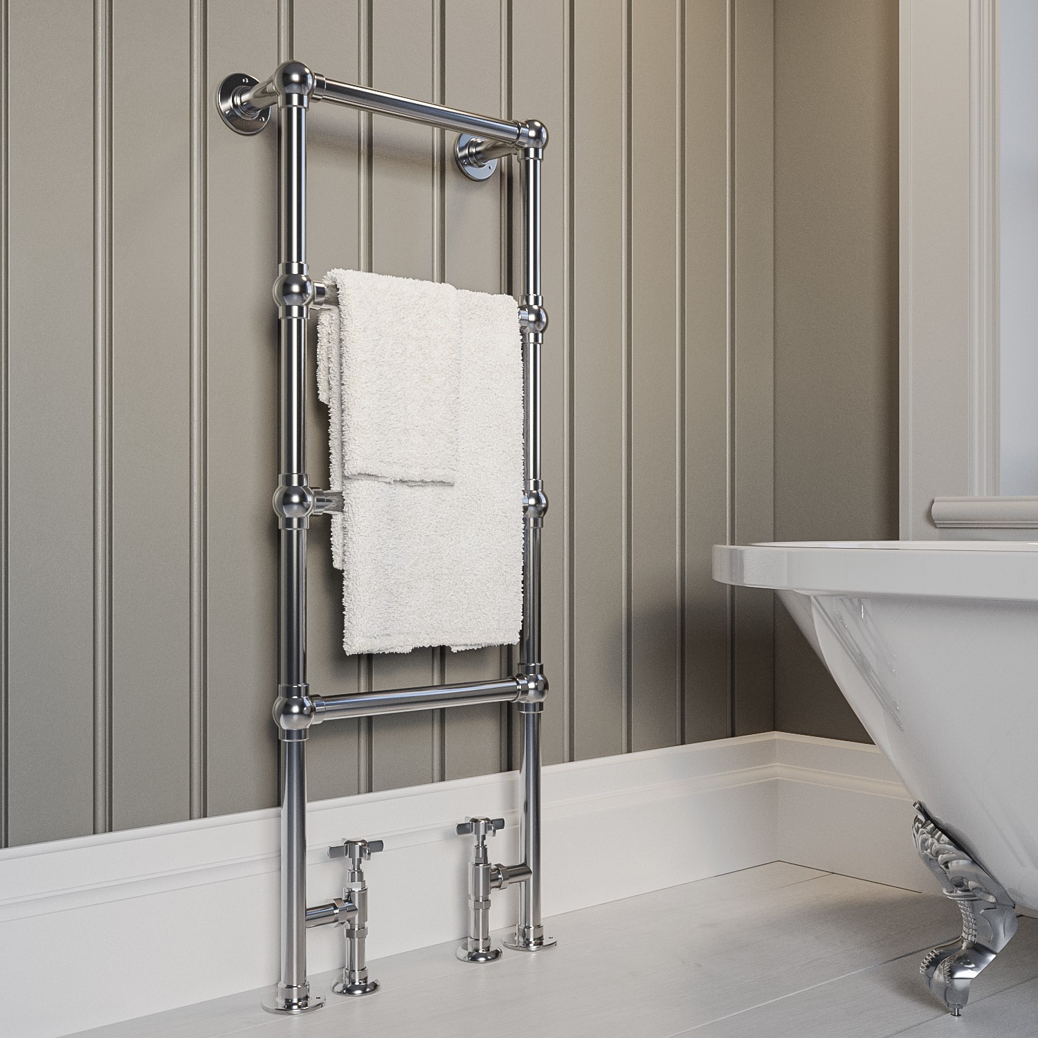 Traditional Towel Bathroom Towel Rail Radiator Blenheim Floor