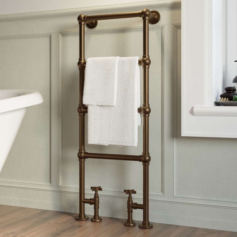 Bronze Vertical Traditional Towel Radiator 1200 x 479mm – Regent