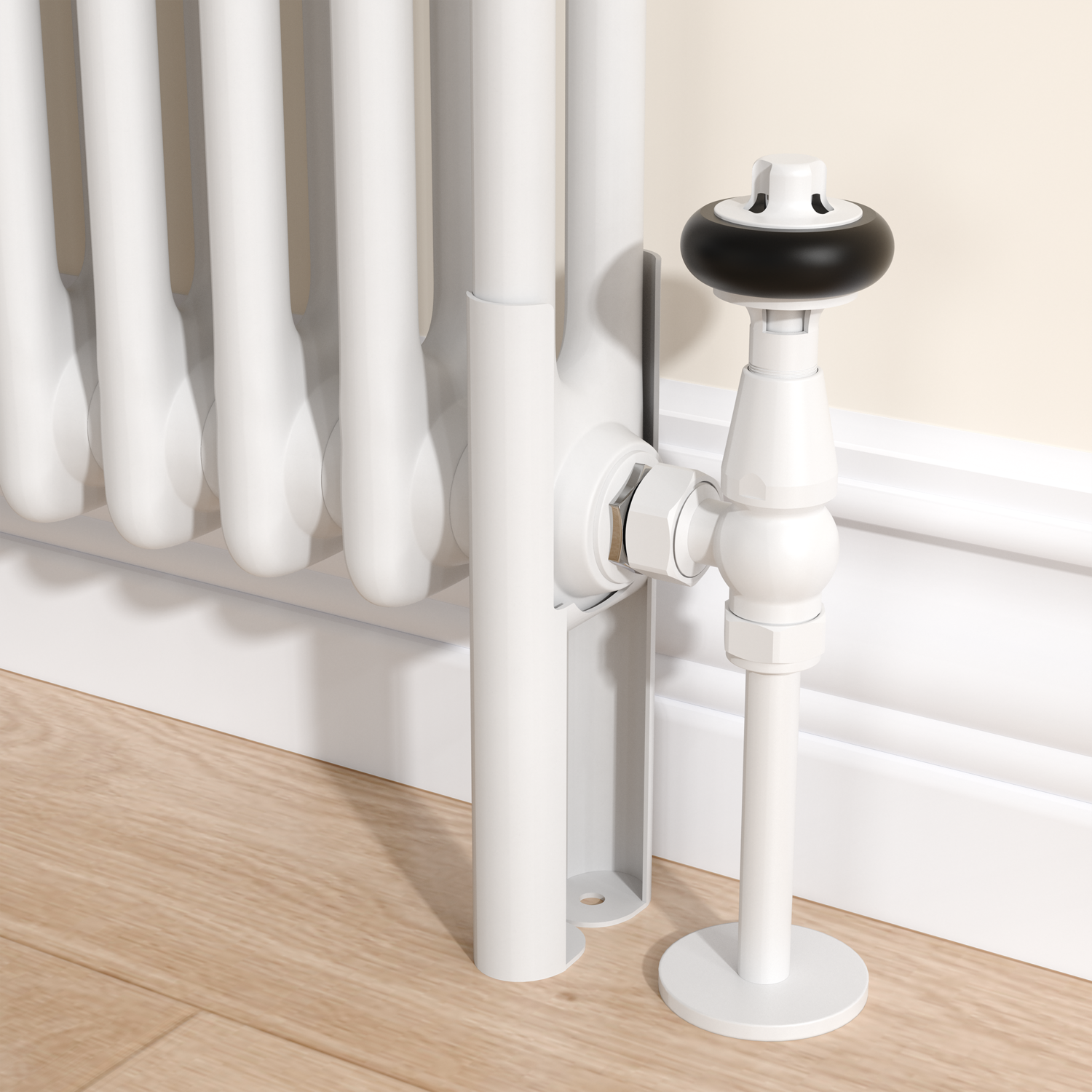 Metal Radiator Feet Reggio White Two Column Traditional Radiator Feet - Furniture123