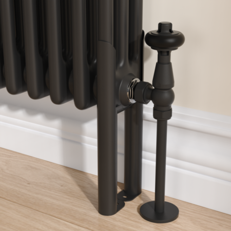 Traditional 4 Column Radiator Feet Reggio Black Three Column Traditional Radiator Feet - Furniture123
