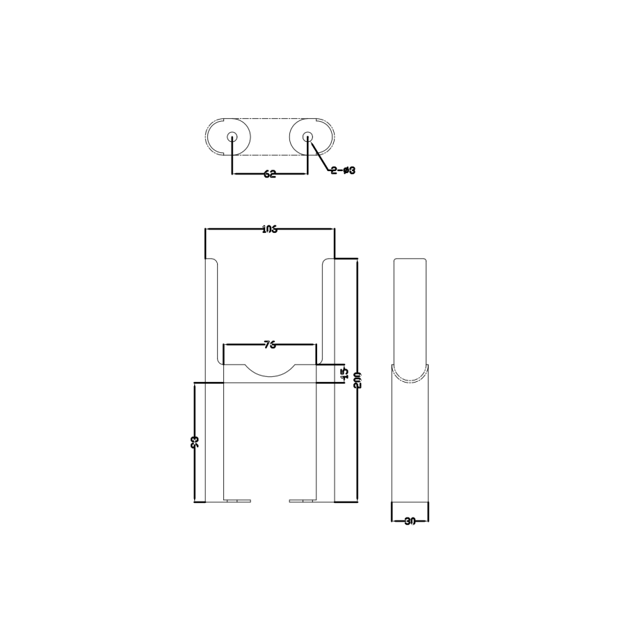 Reggio Black Three Column Traditional Radiator Feet
