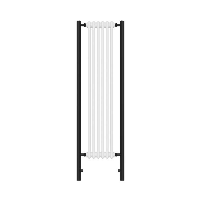 White and Black Vertical Traditional Column Radiator 1600 x 480mm- Regent -  Furniture123