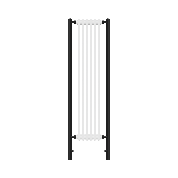 White and Black Vertical Traditional Column Radiator 1600 x 480mm- Regent