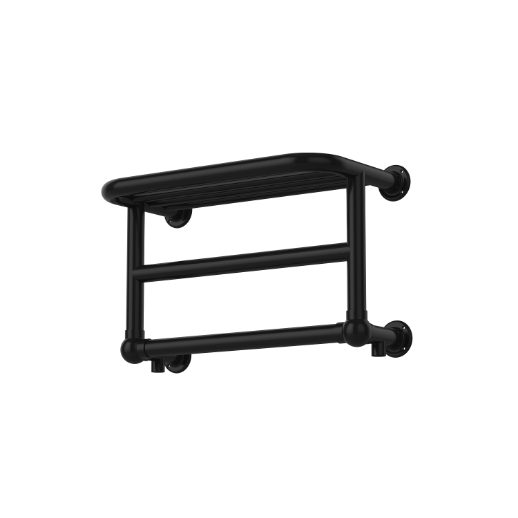 Black Traditional Heated Towel Shelf Radiator 350 x 550mm- Regent