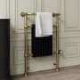 Black and Brass Electric Traditional Column Radiator with Towel Rail 952 x 659mm - Regent