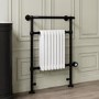 White and Black Electric Traditional Column Radiator with Towel Rail 952 x 659mm - Regent