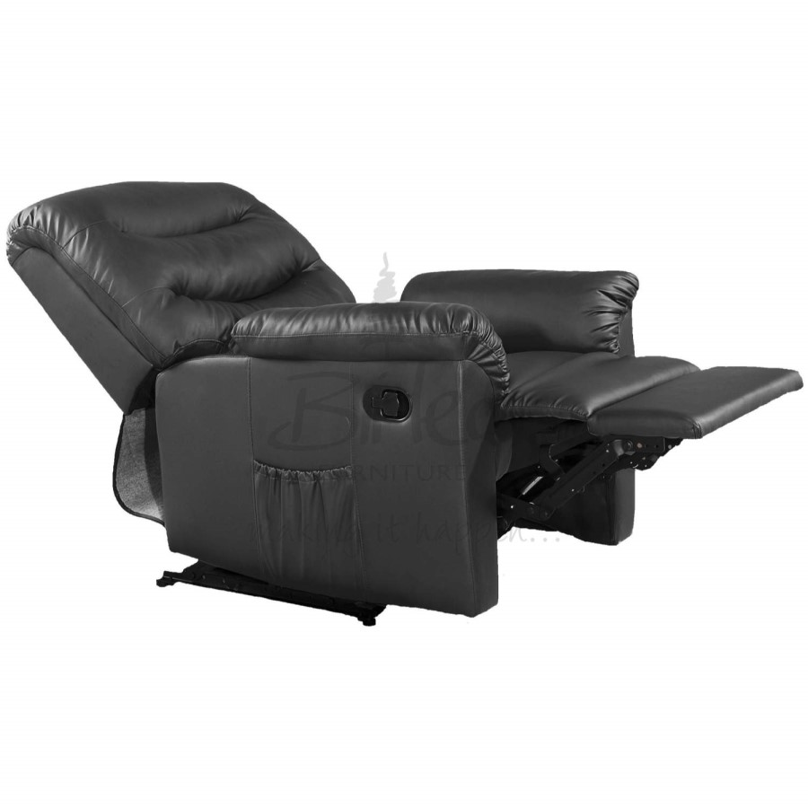 Birlea Furniture Regency PU Leather Recliner Chair in Black