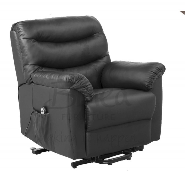 Birlea Furniture Regency PU Leather Rise & Recline Chair in Black