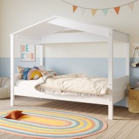 Single House Bed Frame in White - Remy Single House Bed Frame in White - Remy