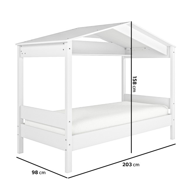 Single House Bed Frame in White - Remy