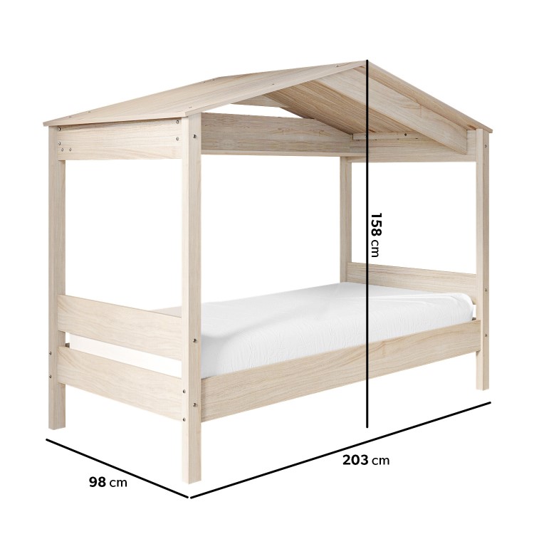 Single House Bed Frame in Pine - Remy