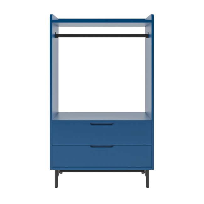 Kids Blue Open Wardrobe with 2 Drawers - Rueben