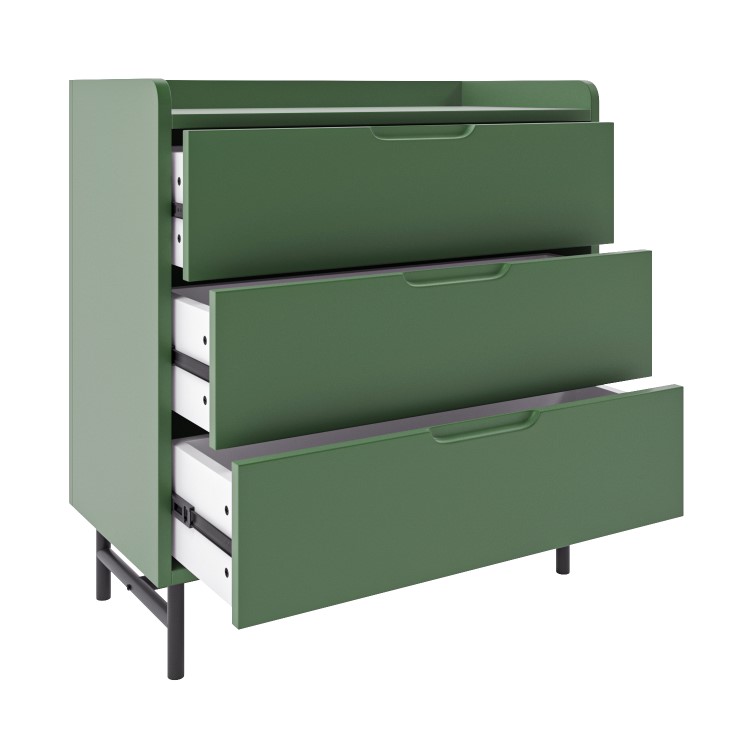 Kids Green Chest of 3 Drawers - Rueben