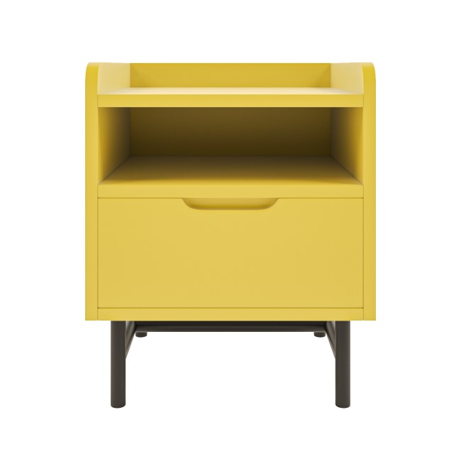 Kids Yellow Bedside Table with Drawer - Rueben