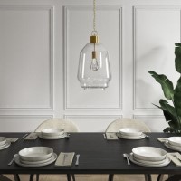 Large Clear Glass Pendant Light - 27cm x 42cm - Pittsburgh