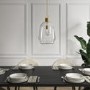 Large Clear Glass Pendant Light - 27cm x 42cm - Pittsburgh