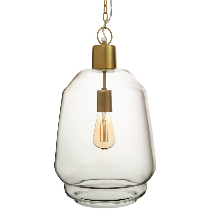 Large Clear Glass Pendant Light - 27cm x 42cm - Pittsburgh