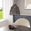 REP006 Black Wicker Effect Pendant Light - Williamsburgh