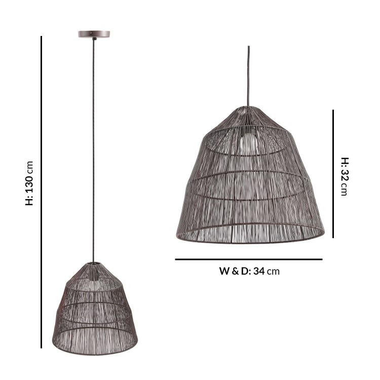 Black Wicker Effect Pendant Light - Williamsburgh