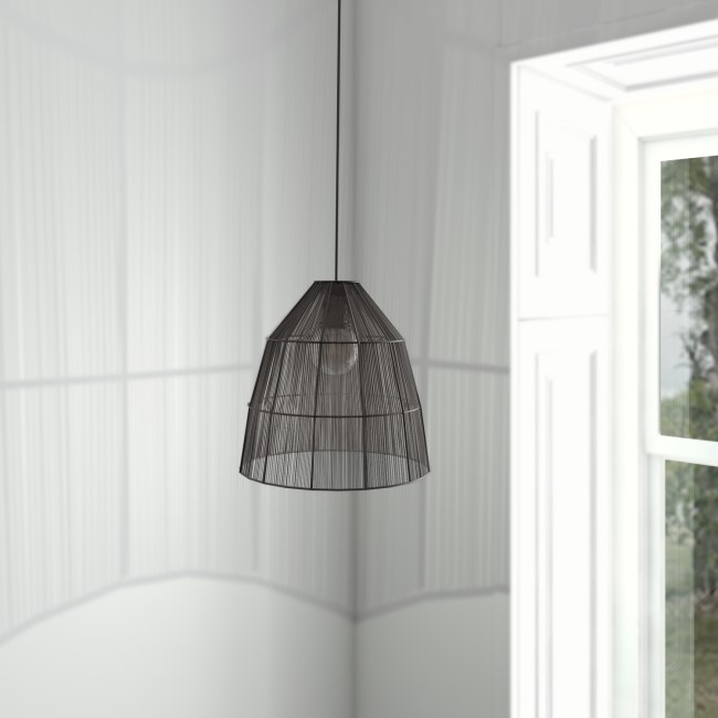 Black Wicker Effect Pendant Light - Williamsburgh