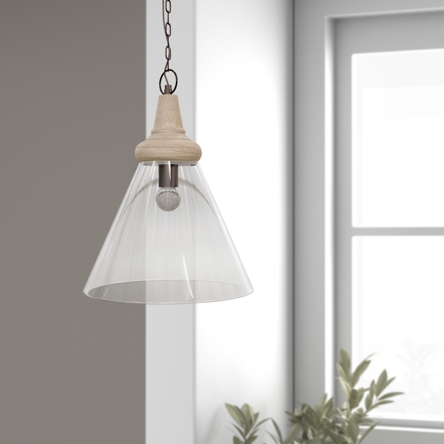Scandi Style Glass Cone Pendant Light - Durham