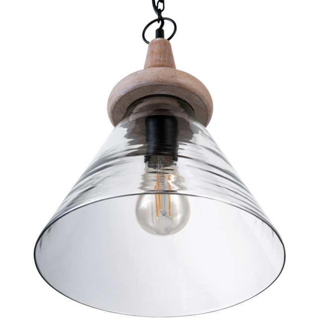 Scandi Style Glass Cone Pendant Light - Durham