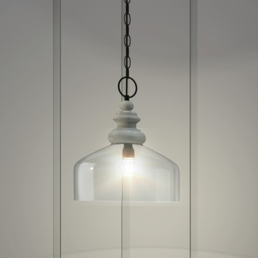 GRADE A1 - Scandi Style Glass Dome Pendant Light - Durham