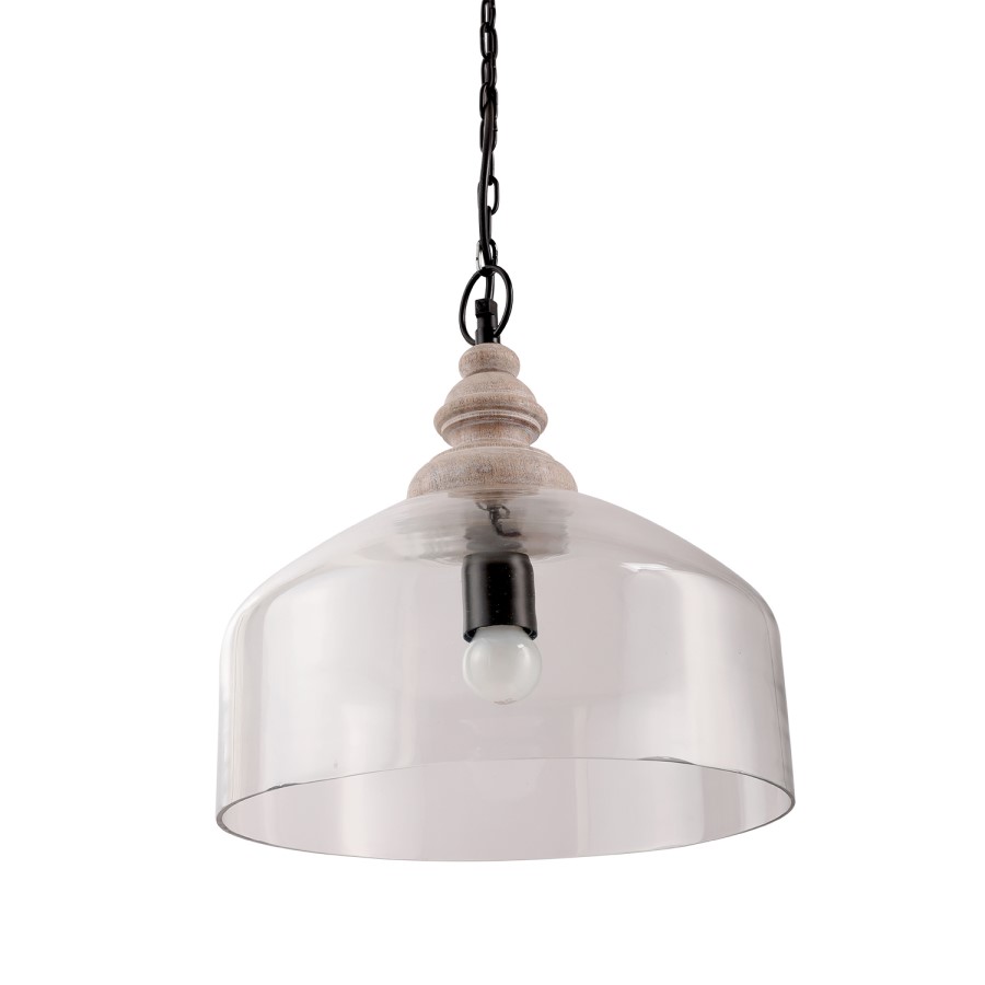 Scandi Style Glass Dome Pendant Light - Durham