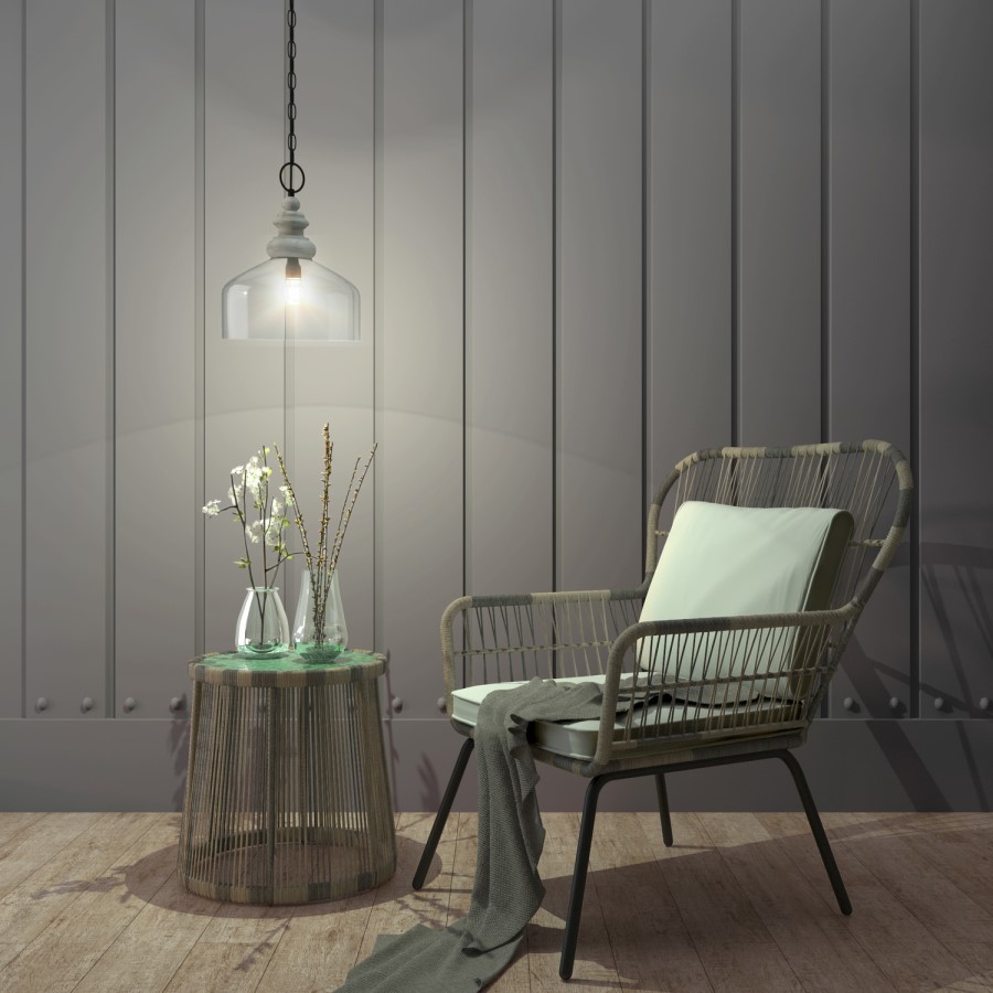GRADE A1 - Scandi Style Glass Dome Pendant Light - Durham