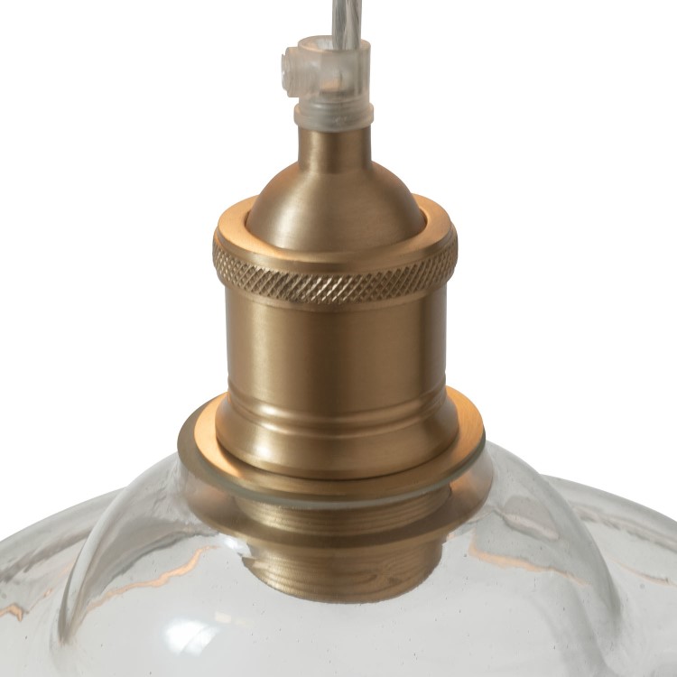 Glass Cone Pendant Light with Brass Finish- Princeton