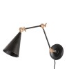 Black Cone Wall Light with Brass Finish - Rome
