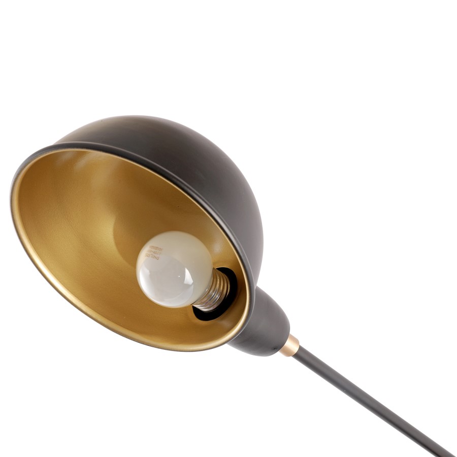 Black Wall Lamp with Brass Finish - Portofino