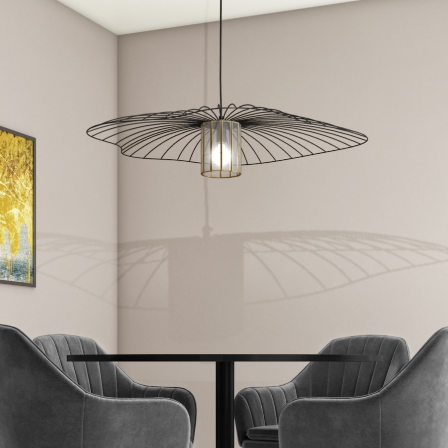 GRADE A1 - Black Wire 88cm Pendant Ceiling Light