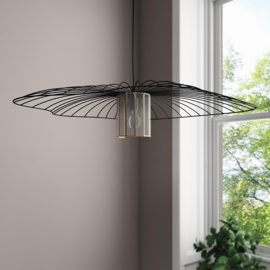 GRADE A1 - Black Wire 88cm Pendant Ceiling Light