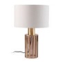 GRADE A1 - Antique Brass & Smoked Glass Table Lamp - Dallas