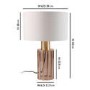 GRADE A1 - Antique Brass & Smoked Glass Table Lamp - Dallas