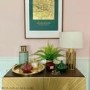 GRADE A1 - Antique Brass & Smoked Glass Table Lamp - Dallas