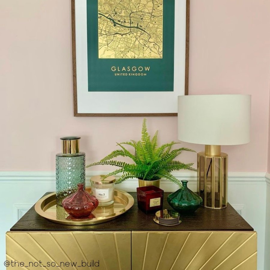 GRADE A1 - Antique Brass & Smoked Glass Table Lamp - Dallas