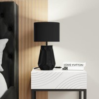 Black Geometric Table Lamp with Matte Finish - Columbus Black Geometric Table Lamp with Matte Finish - Columbus