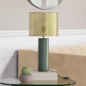 REP028 Brass and Green Marble Table Lamp - Lincoln