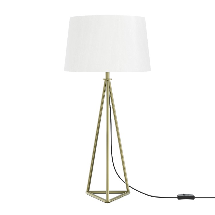 GRADE A1 - Box Opened Gold Table Lamp with White Shade - Winslow